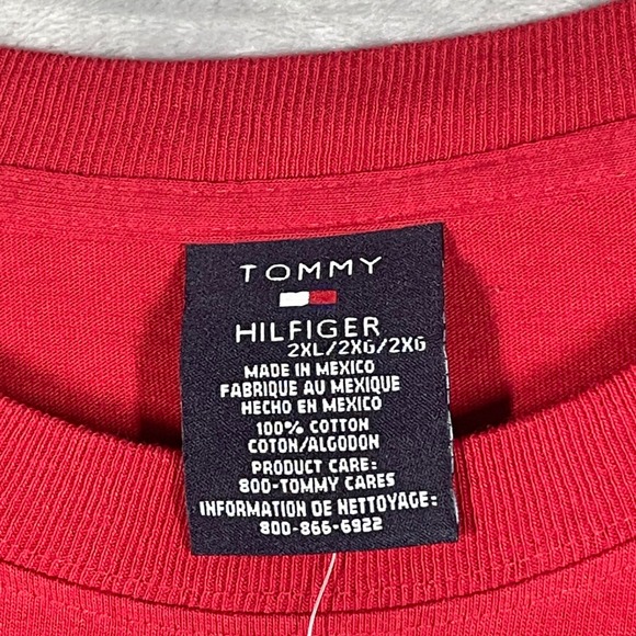 Vintage Tommy Hilfiger Red Graphic T Shirt Mens XXL Big Tall NEW - Picture 4 of 8